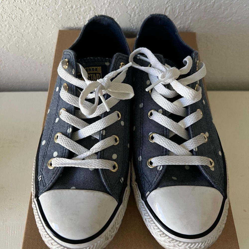 Converse Kids Blue Polka Dot Sneakers